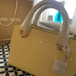NEW MICHAEL KORS Small Edith Saffiano Leather Satchel